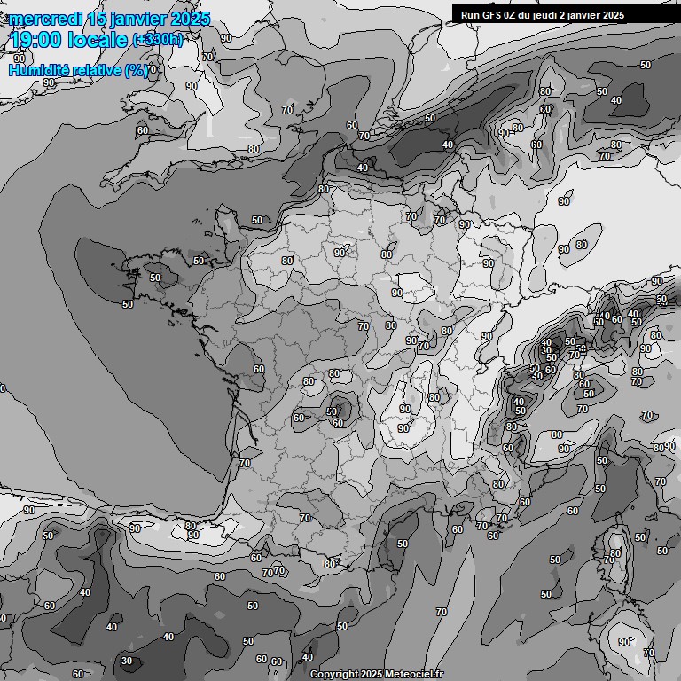 Modele GFS - Carte prvisions 