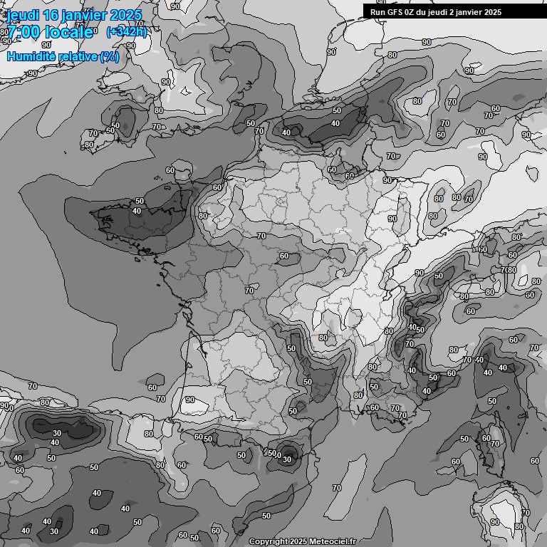 Modele GFS - Carte prvisions 