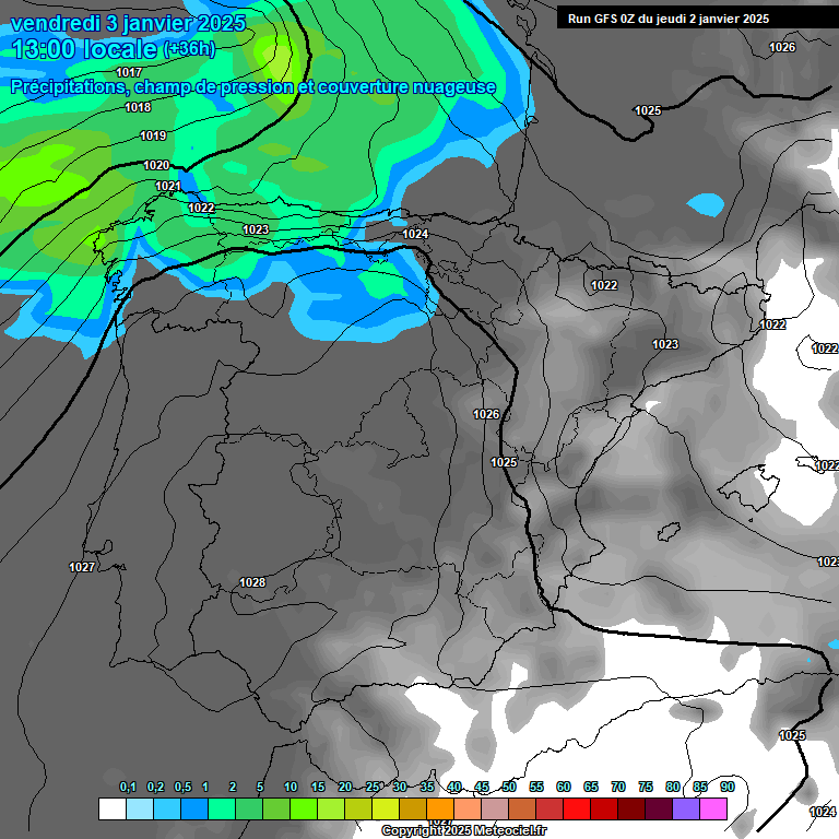 Modele GFS - Carte prvisions 