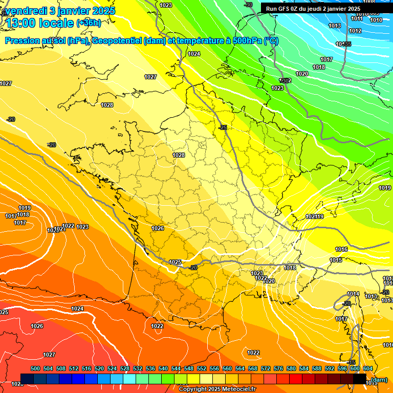 Modele GFS - Carte prvisions 