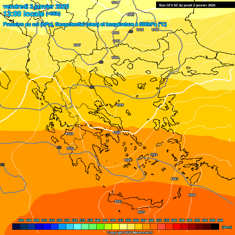 Modele GFS - Carte prvisions 