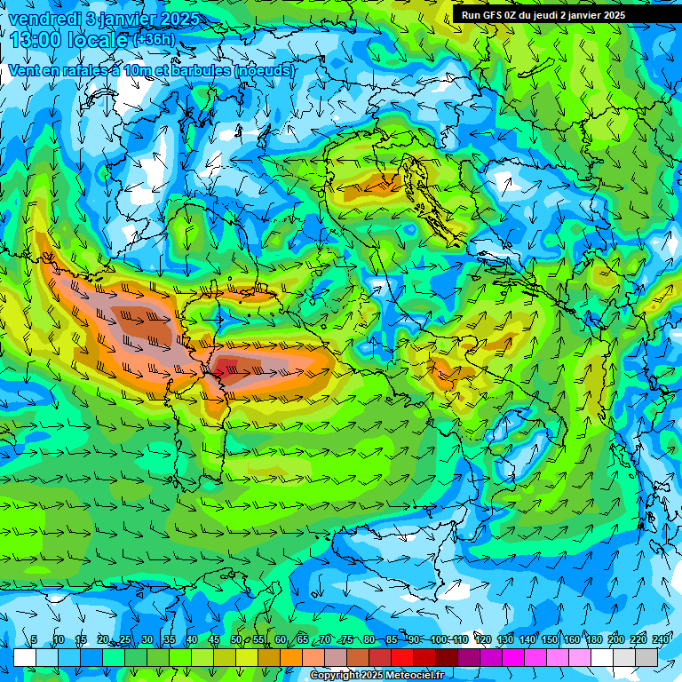 Modele GFS - Carte prvisions 