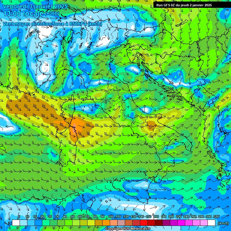 Modele GFS - Carte prvisions 