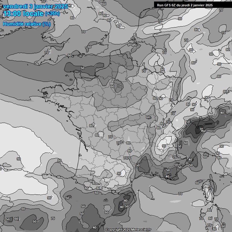 Modele GFS - Carte prvisions 