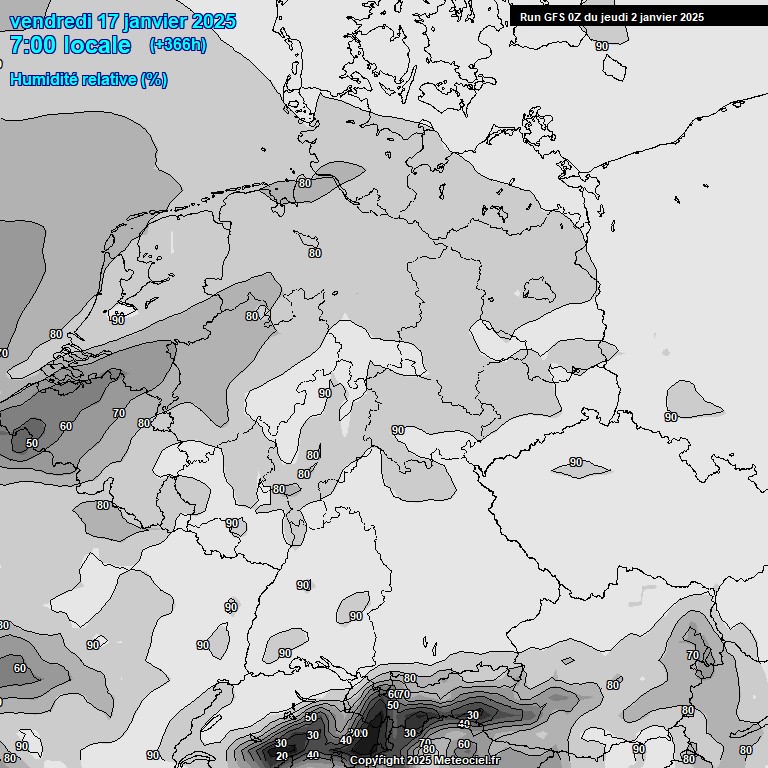 Modele GFS - Carte prvisions 