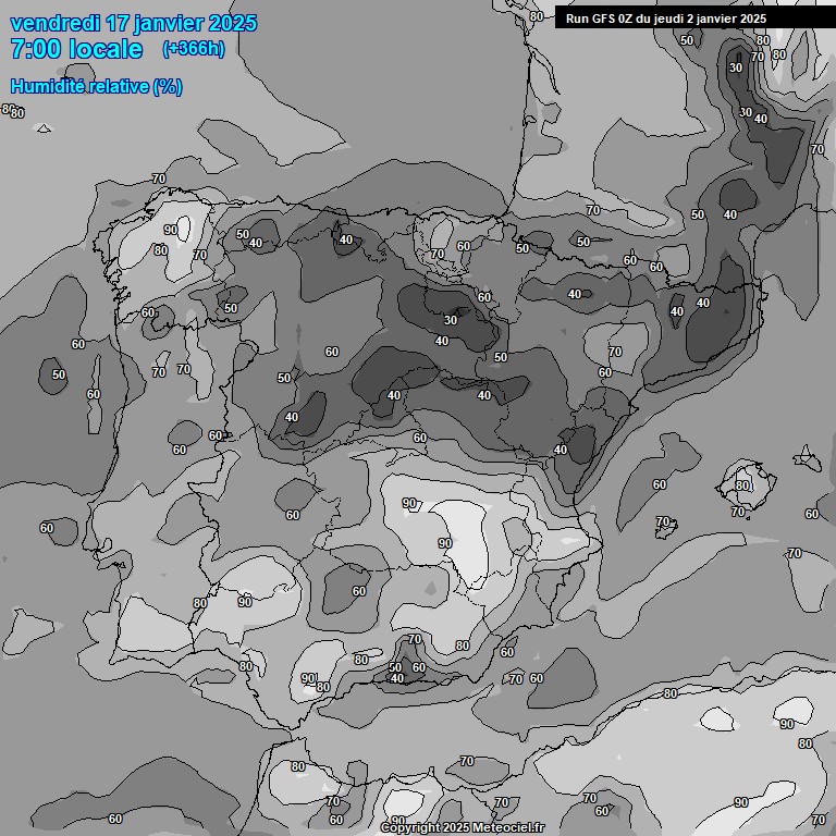 Modele GFS - Carte prvisions 