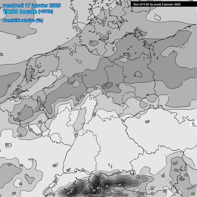 Modele GFS - Carte prvisions 