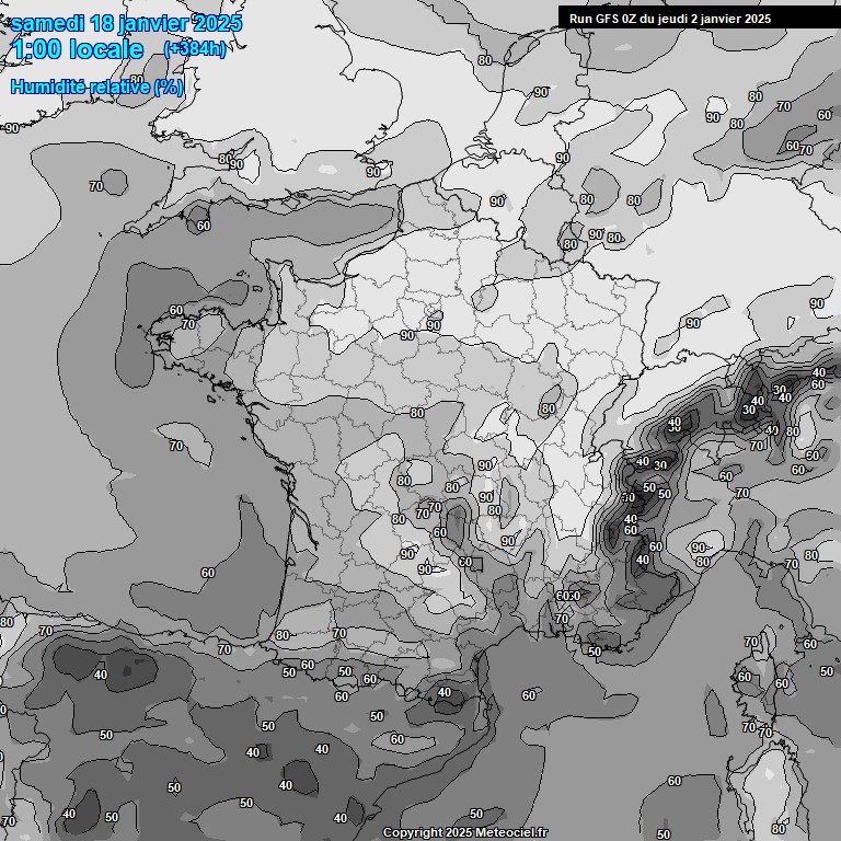 Modele GFS - Carte prvisions 