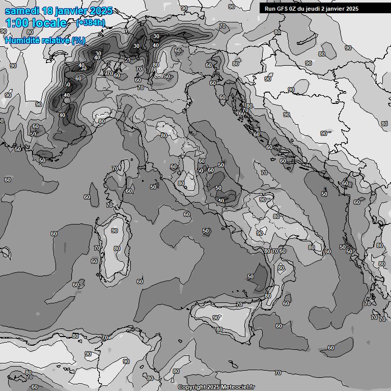 Modele GFS - Carte prvisions 