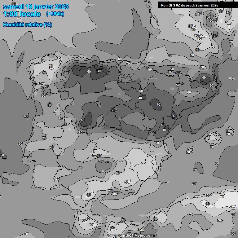 Modele GFS - Carte prvisions 