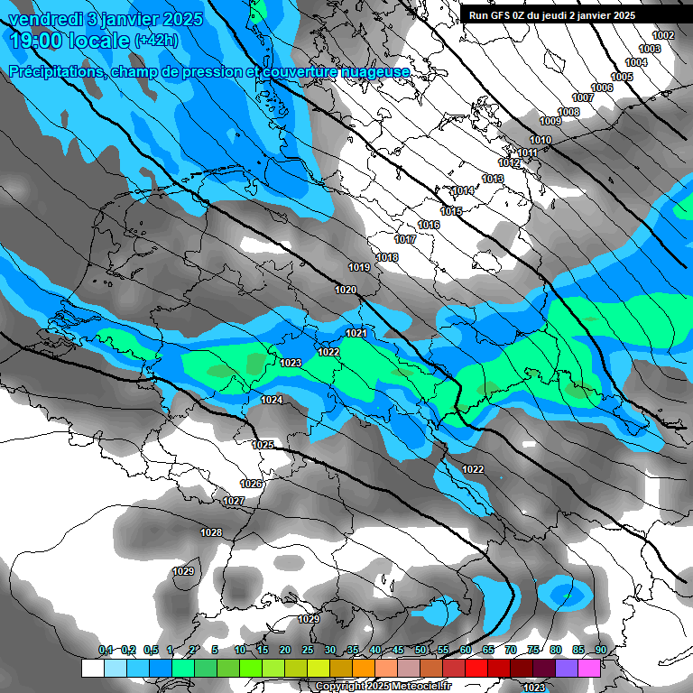 Modele GFS - Carte prvisions 