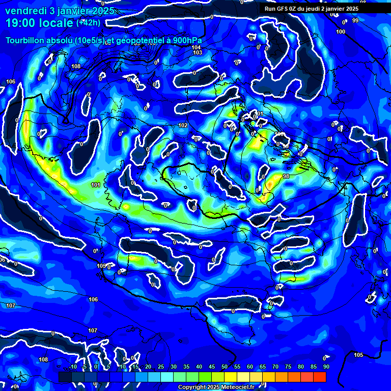 Modele GFS - Carte prvisions 