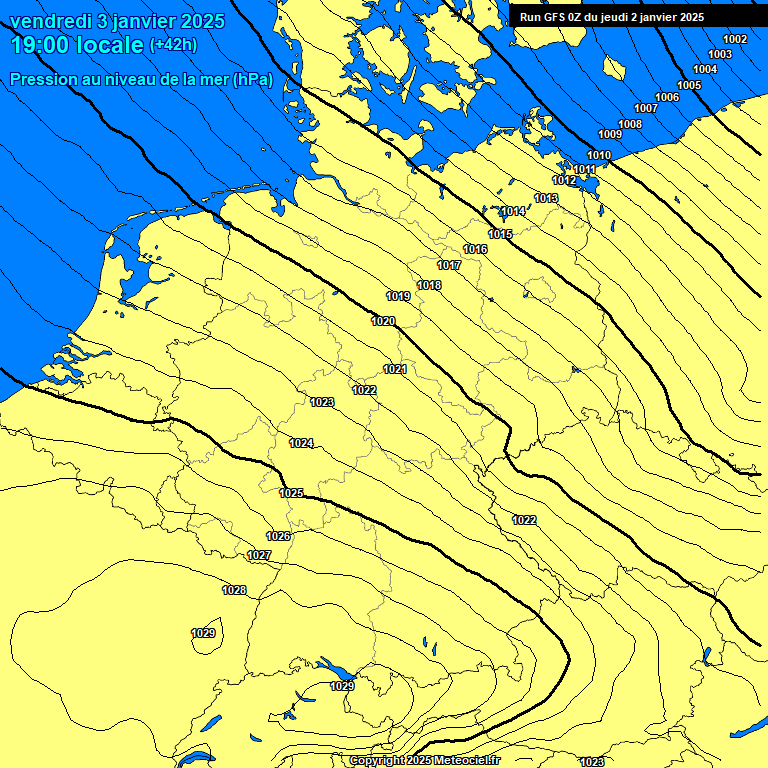 Modele GFS - Carte prvisions 