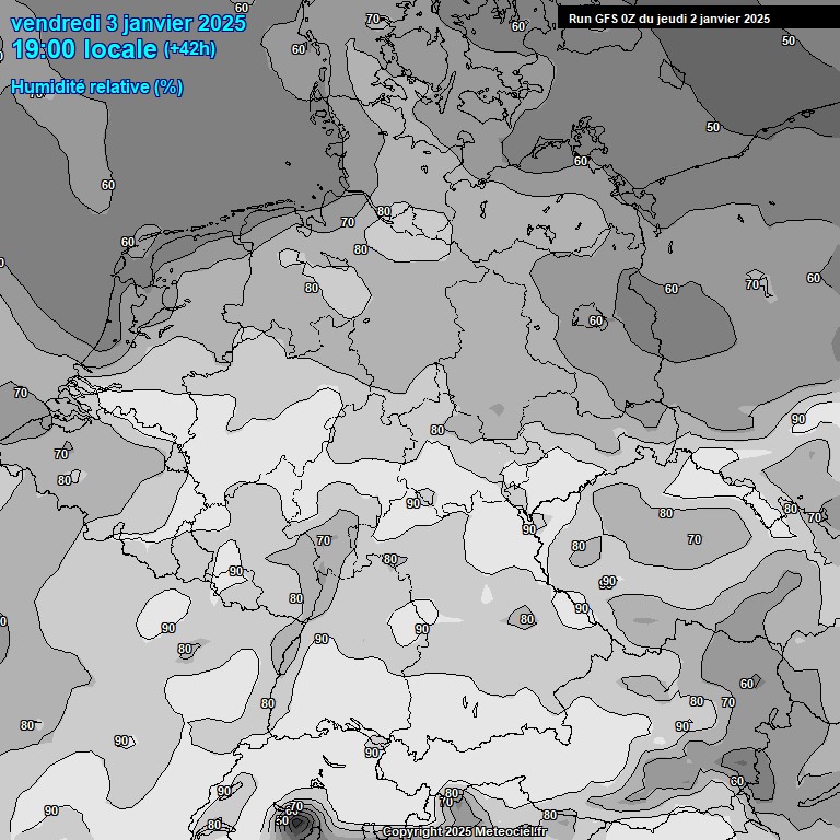 Modele GFS - Carte prvisions 