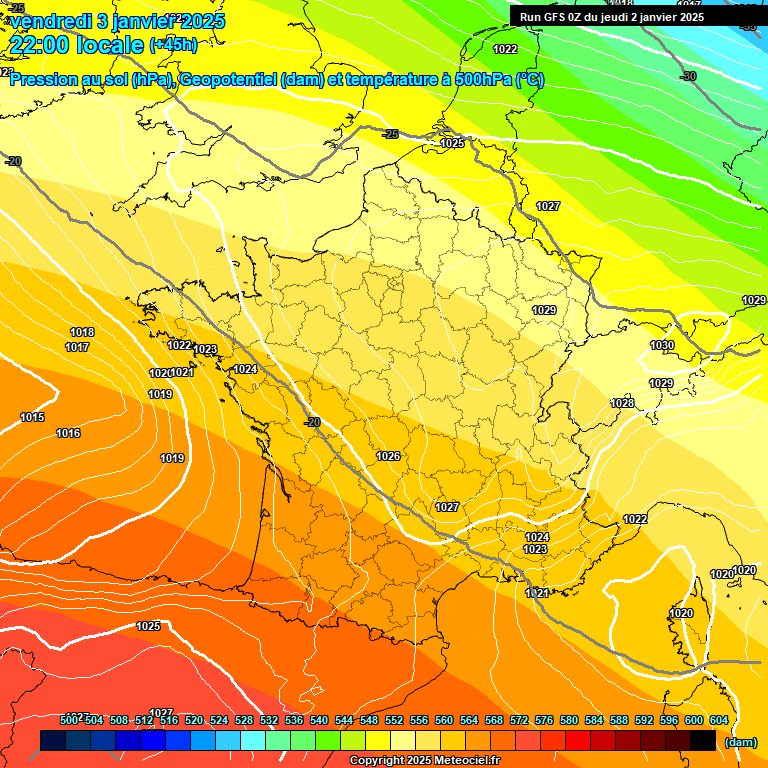 Modele GFS - Carte prvisions 