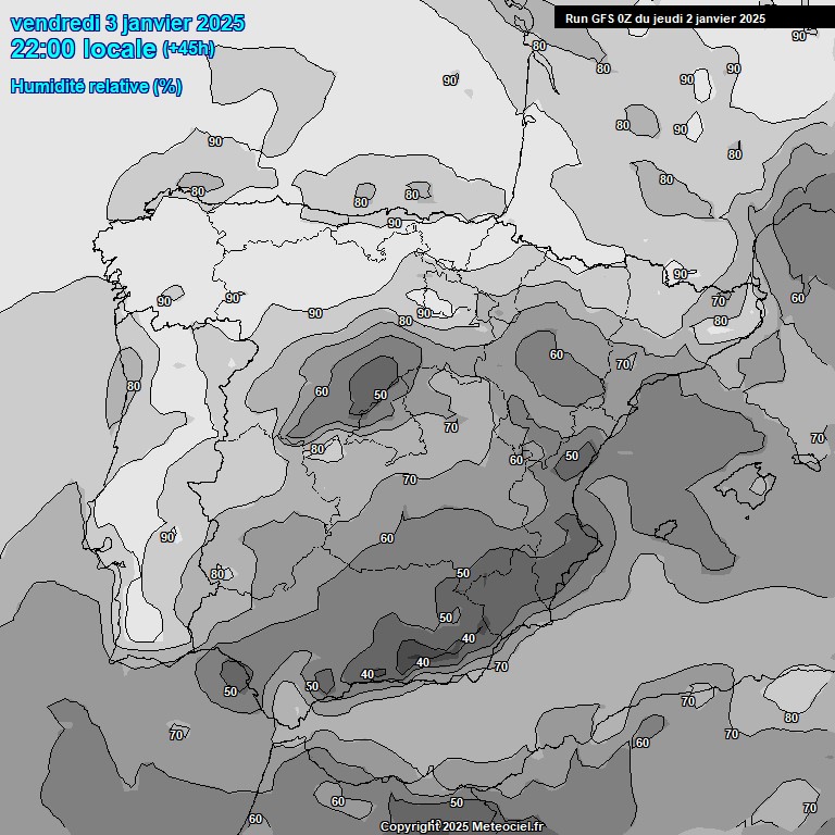 Modele GFS - Carte prvisions 