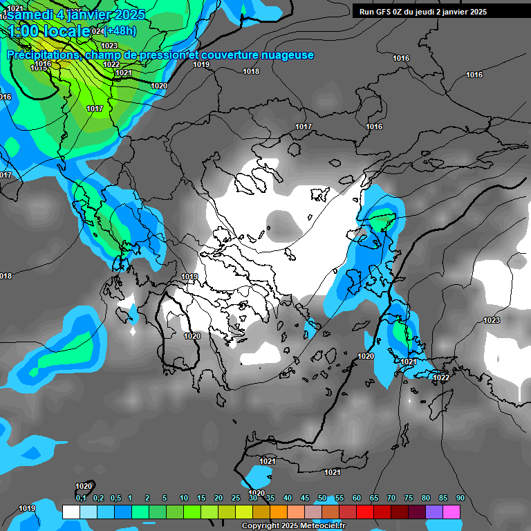 Modele GFS - Carte prvisions 