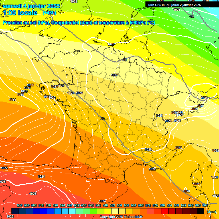 Modele GFS - Carte prvisions 