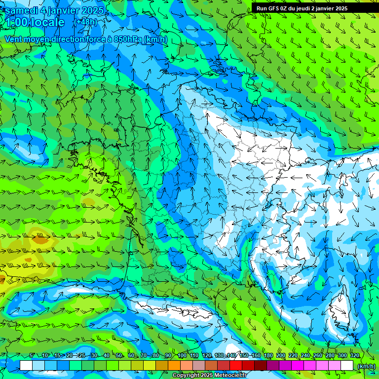 Modele GFS - Carte prvisions 