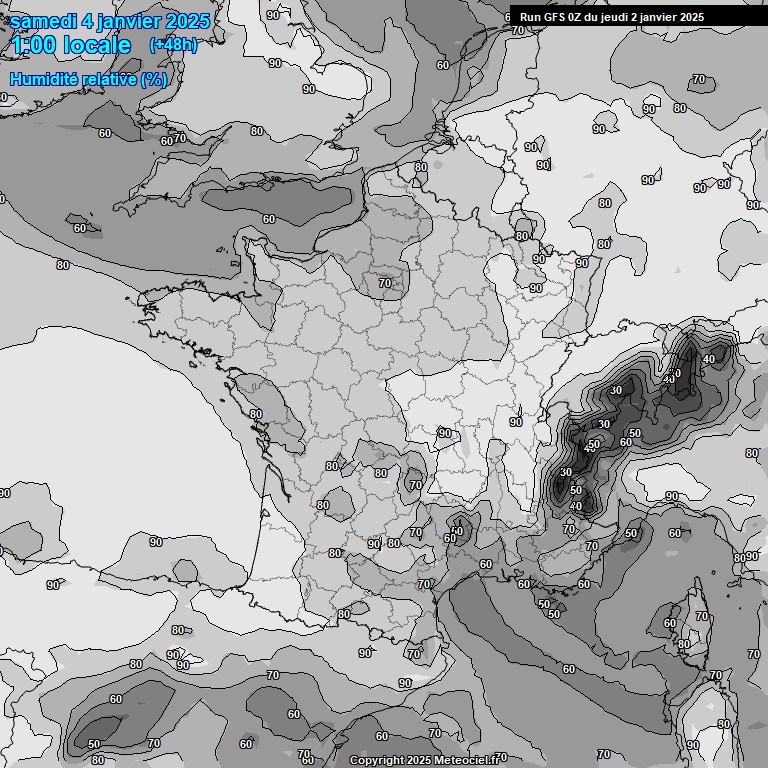 Modele GFS - Carte prvisions 