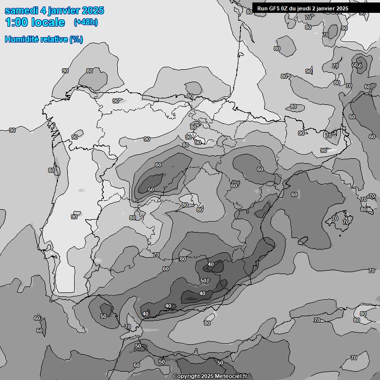 Modele GFS - Carte prvisions 