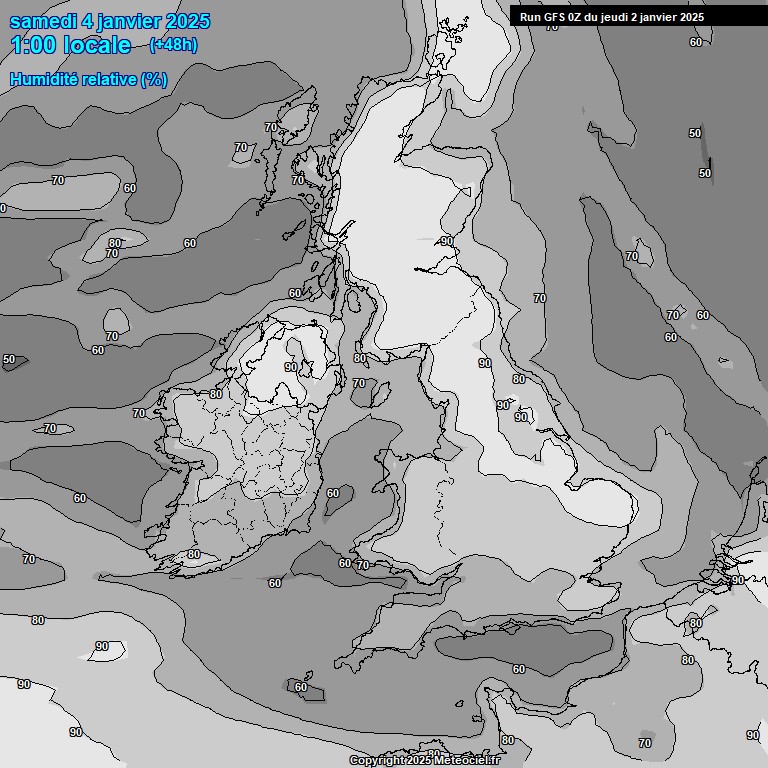 Modele GFS - Carte prvisions 