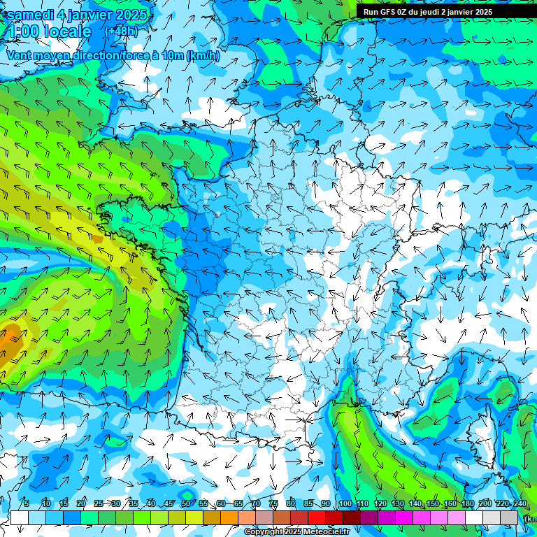 Modele GFS - Carte prvisions 