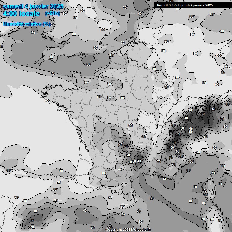 Modele GFS - Carte prvisions 