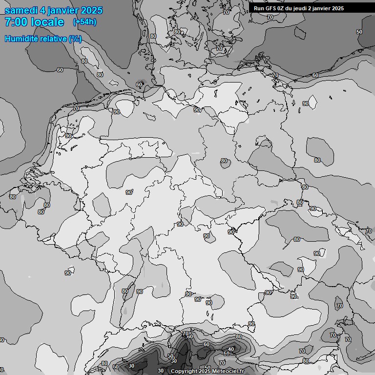 Modele GFS - Carte prvisions 