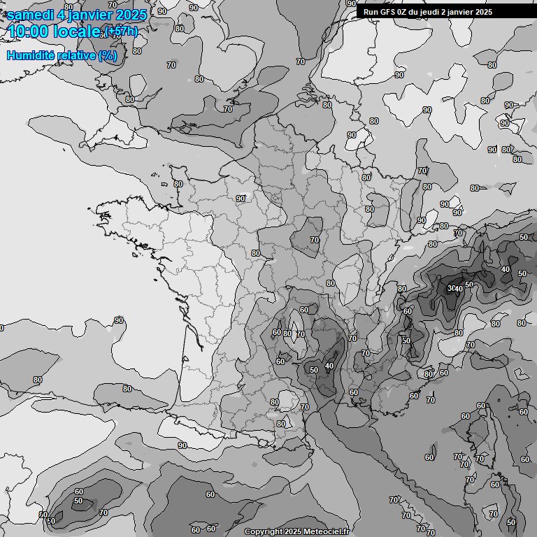 Modele GFS - Carte prvisions 