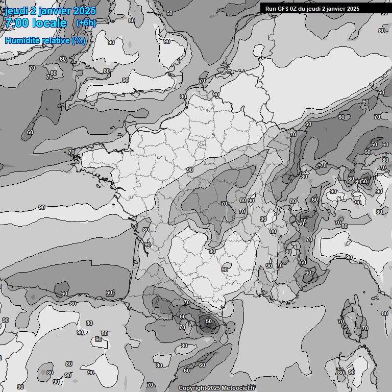 Modele GFS - Carte prvisions 