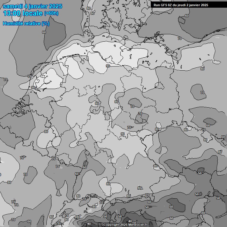 Modele GFS - Carte prvisions 