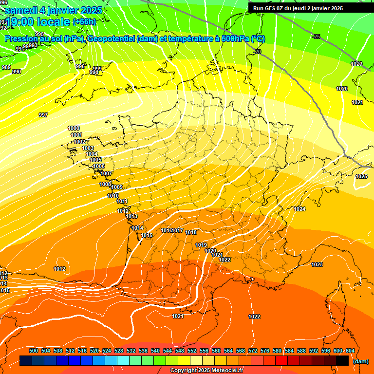 Modele GFS - Carte prvisions 