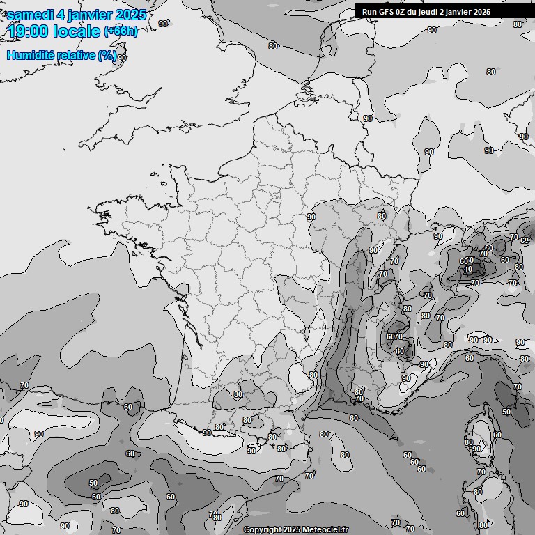 Modele GFS - Carte prvisions 