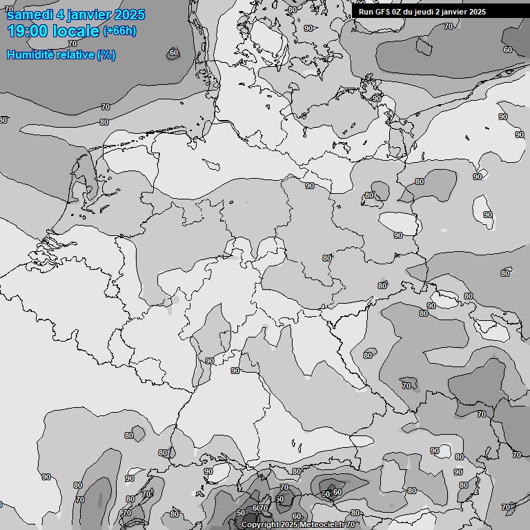 Modele GFS - Carte prvisions 