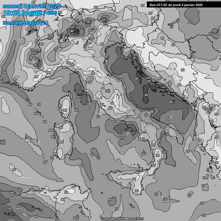 Modele GFS - Carte prvisions 