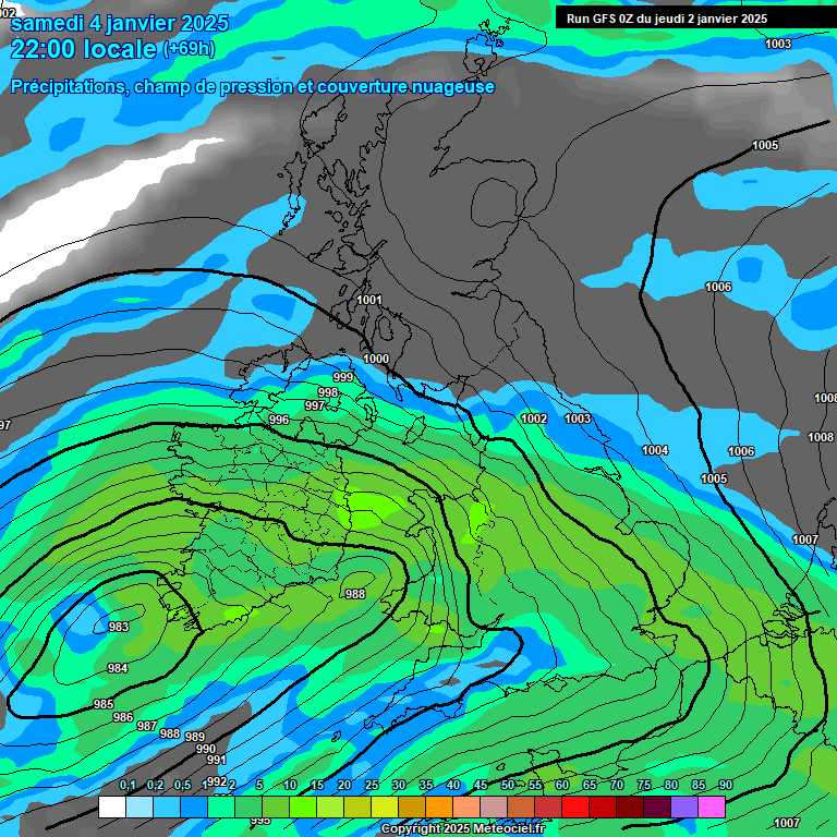 Modele GFS - Carte prvisions 