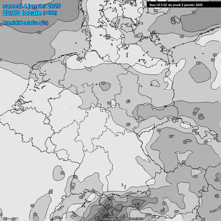 Modele GFS - Carte prvisions 