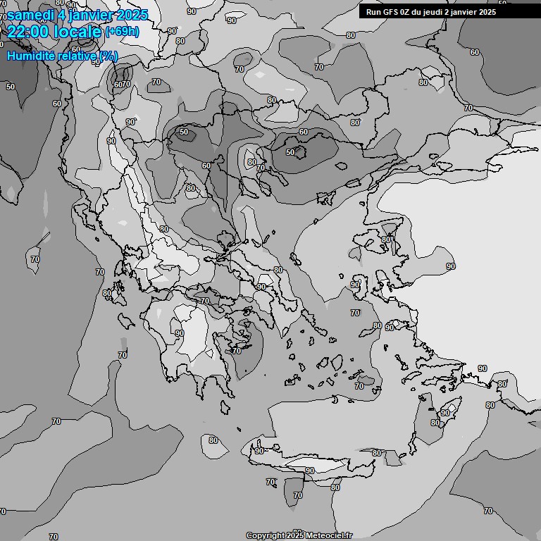 Modele GFS - Carte prvisions 