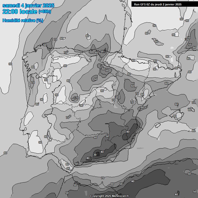 Modele GFS - Carte prvisions 