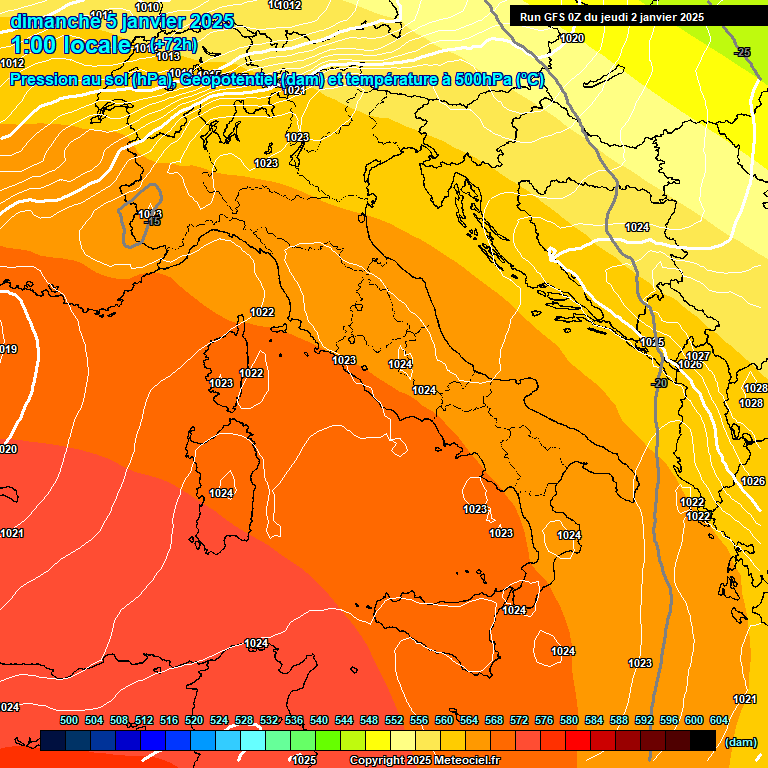 Modele GFS - Carte prvisions 