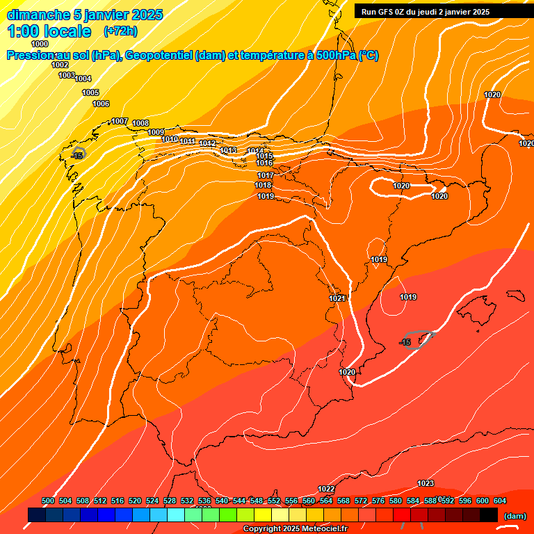 Modele GFS - Carte prvisions 