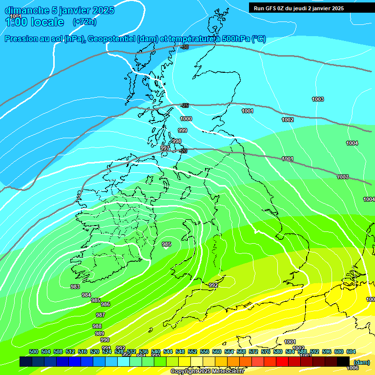 Modele GFS - Carte prvisions 