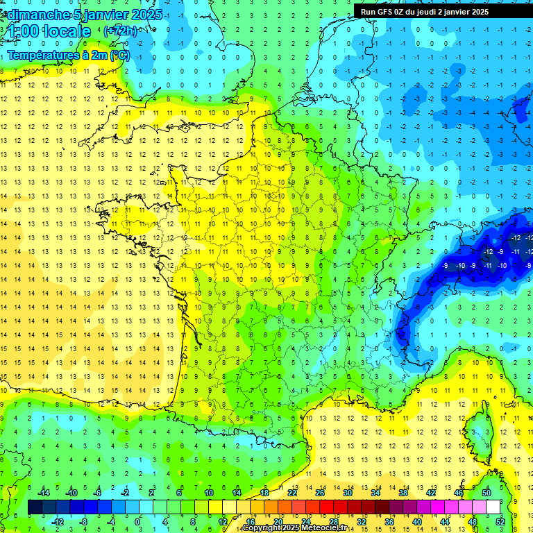 Modele GFS - Carte prvisions 