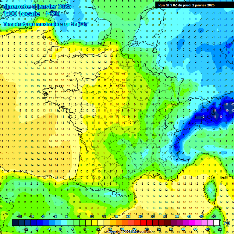 Modele GFS - Carte prvisions 