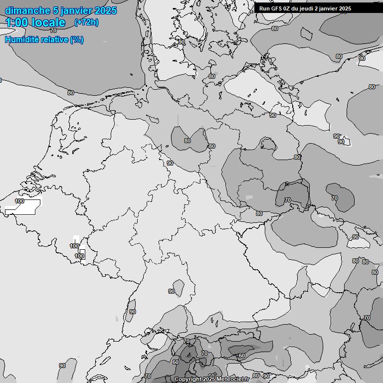 Modele GFS - Carte prvisions 