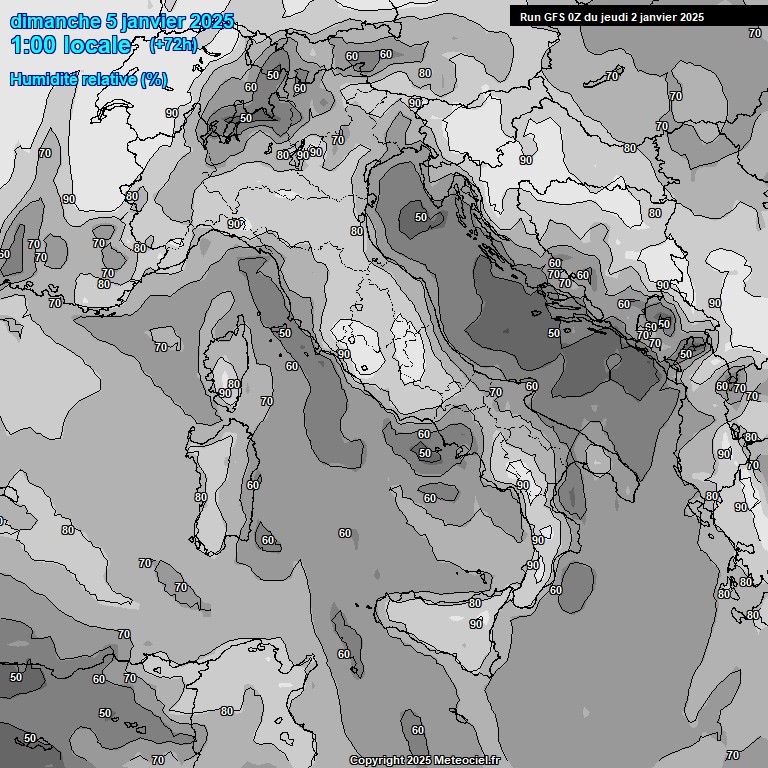 Modele GFS - Carte prvisions 