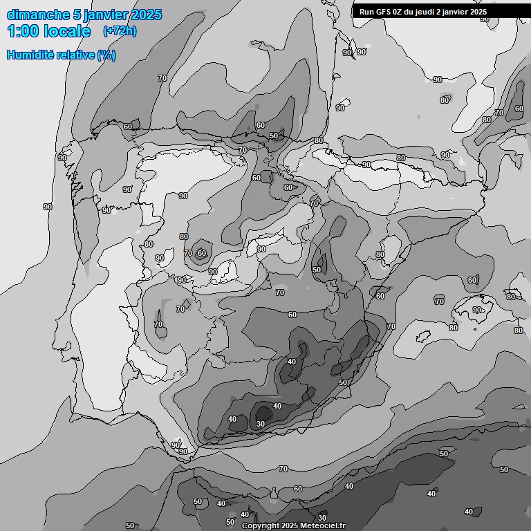 Modele GFS - Carte prvisions 