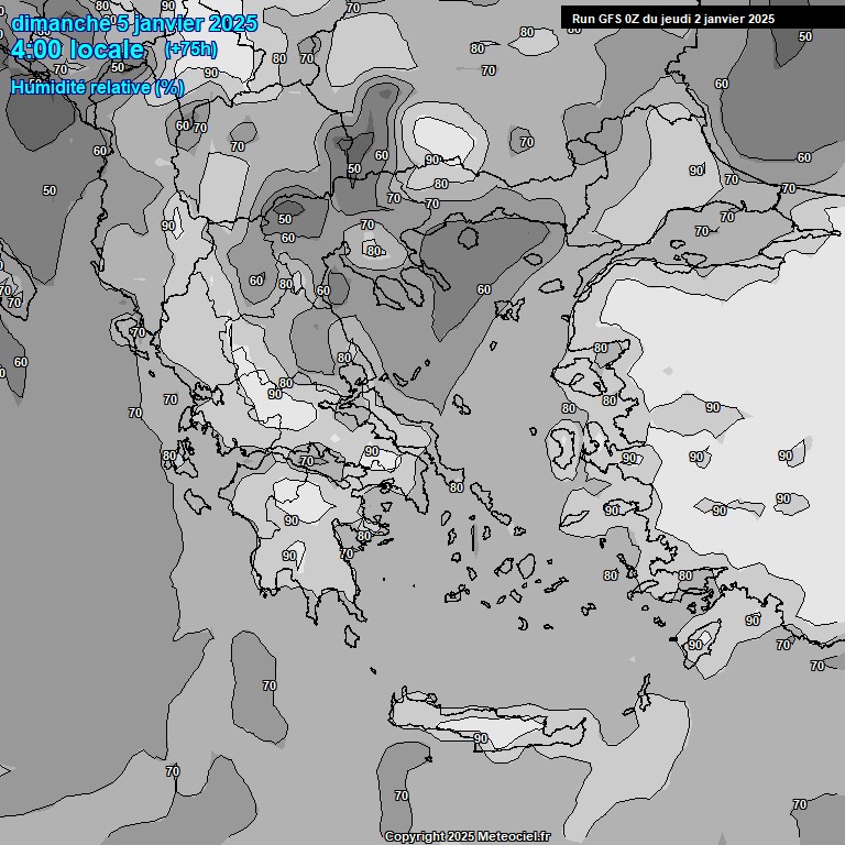 Modele GFS - Carte prvisions 