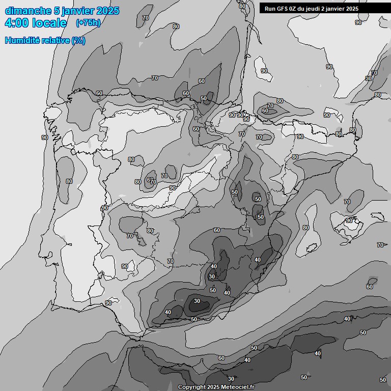 Modele GFS - Carte prvisions 